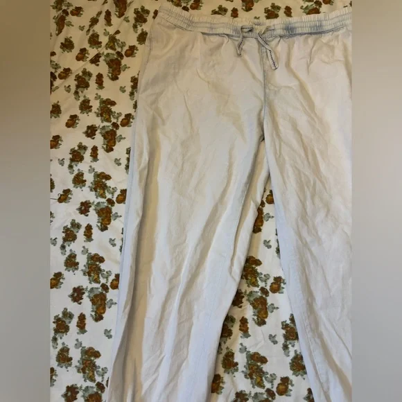 American Rag Off-White and Blue 100% Cotton Joggers Size L - Picture 10 of 16